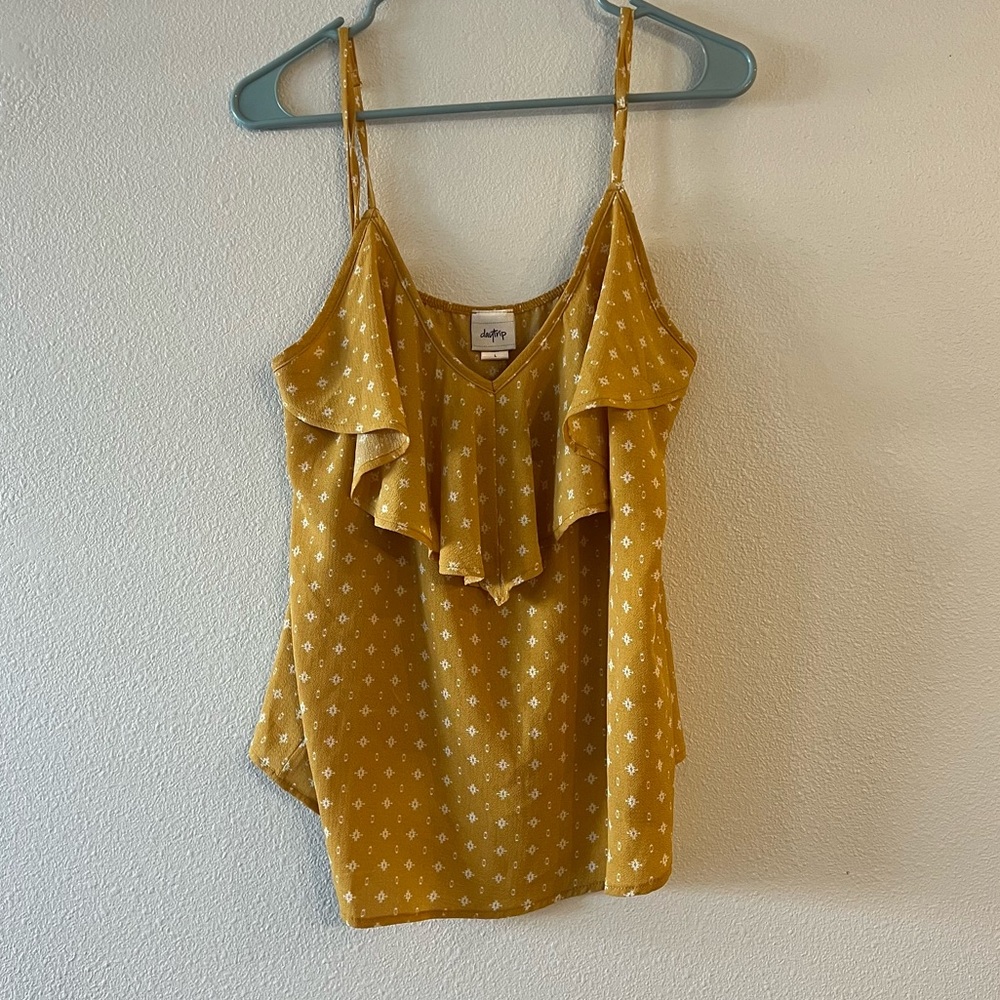 yellow tank top